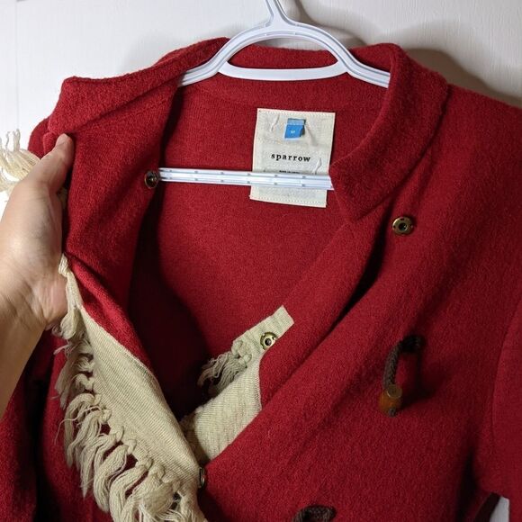 ANTHROPOLOGIE Sparrow Clancey Toggle Jacket Fringe Medium @B3 - Picture 5 of 14